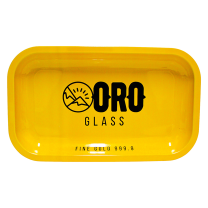 An Oro Glass Company Yellow Gold Rolling Tray.