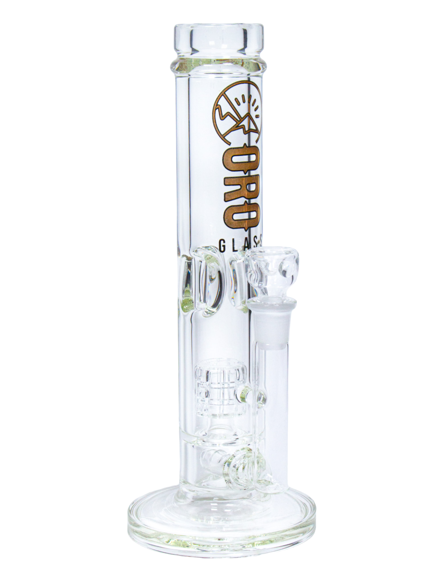 An Oro Glass Company Lode Thick Straight Tube Water Pipe.