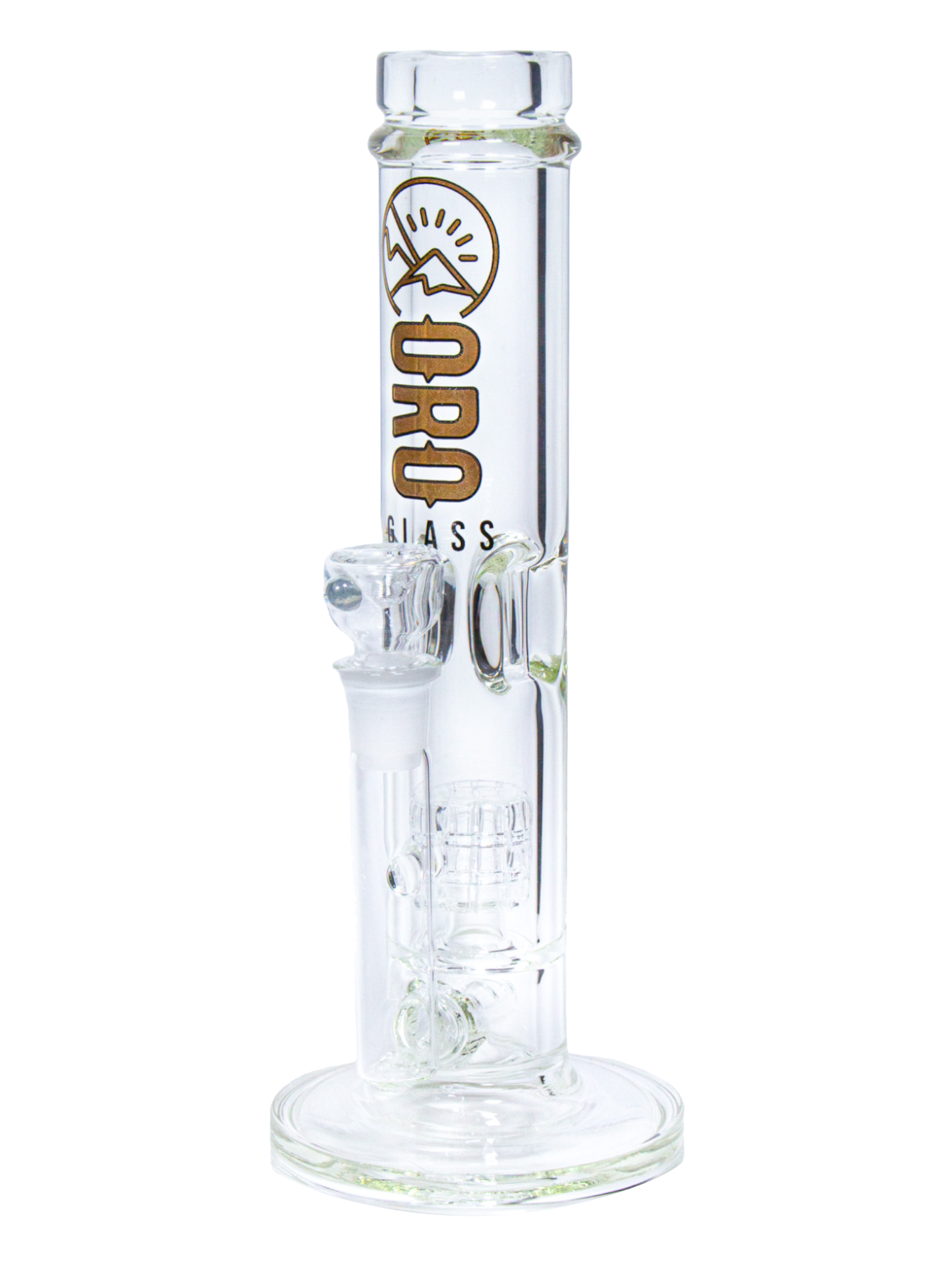 An Oro Glass Company Lode Thick Straight Tube Water Pipe.