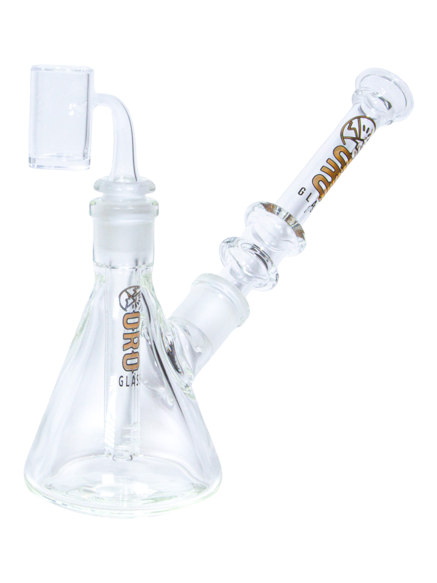 An Oro Glass Company Highbanker Modular Water Pipe set up as a dab rig.